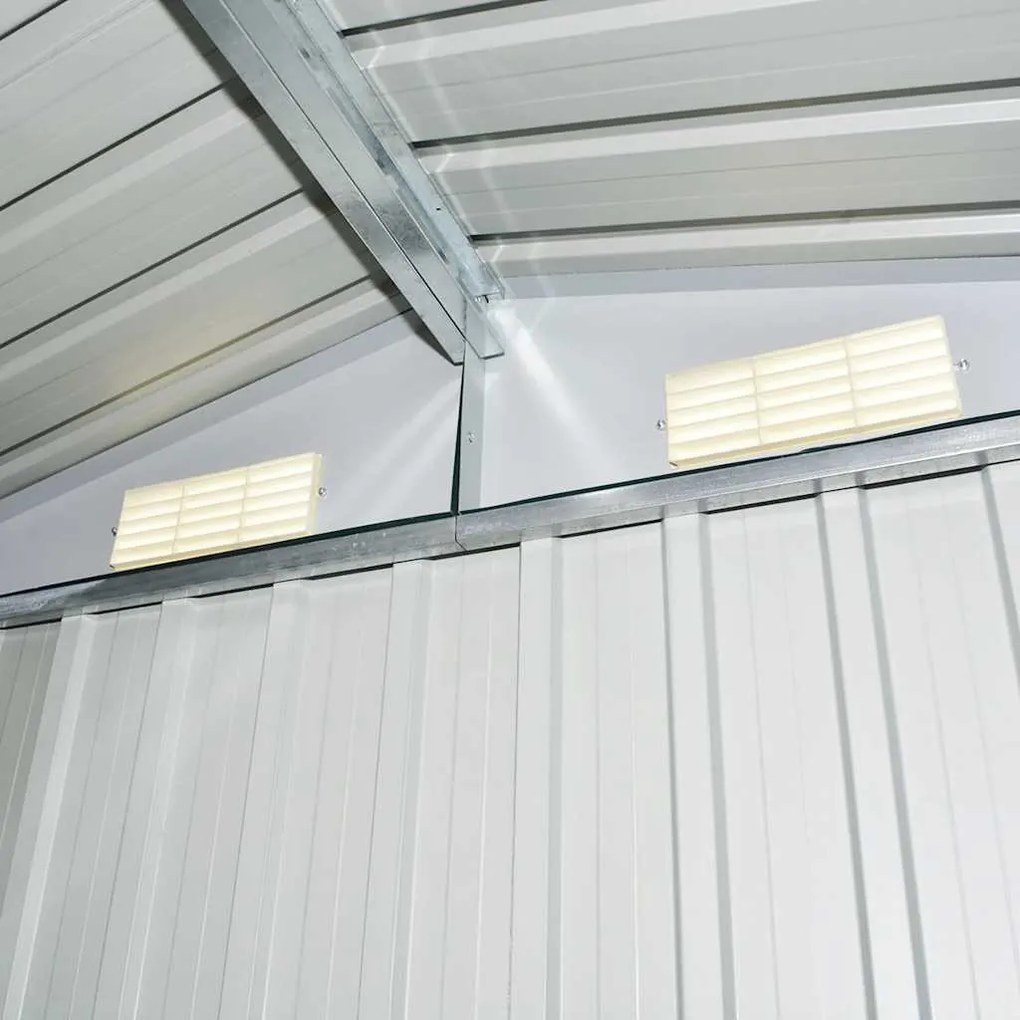 szürke fém kerti fészer 204 x 132 x 186 cm