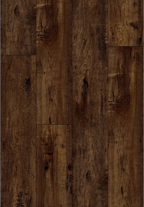 Mexen Boston 1240 x 182 mm-es vinil panelek, SPC 6,5 mm, IXPE alátét 1,5 mm, 4 V-fuga, Cseresznye - F1060-1240-182-505-4V1-01