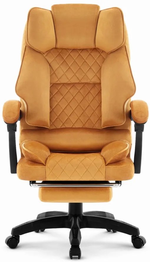 Ergonomikus irodai szék HC-1031 lábtartóval - mustársárga színben