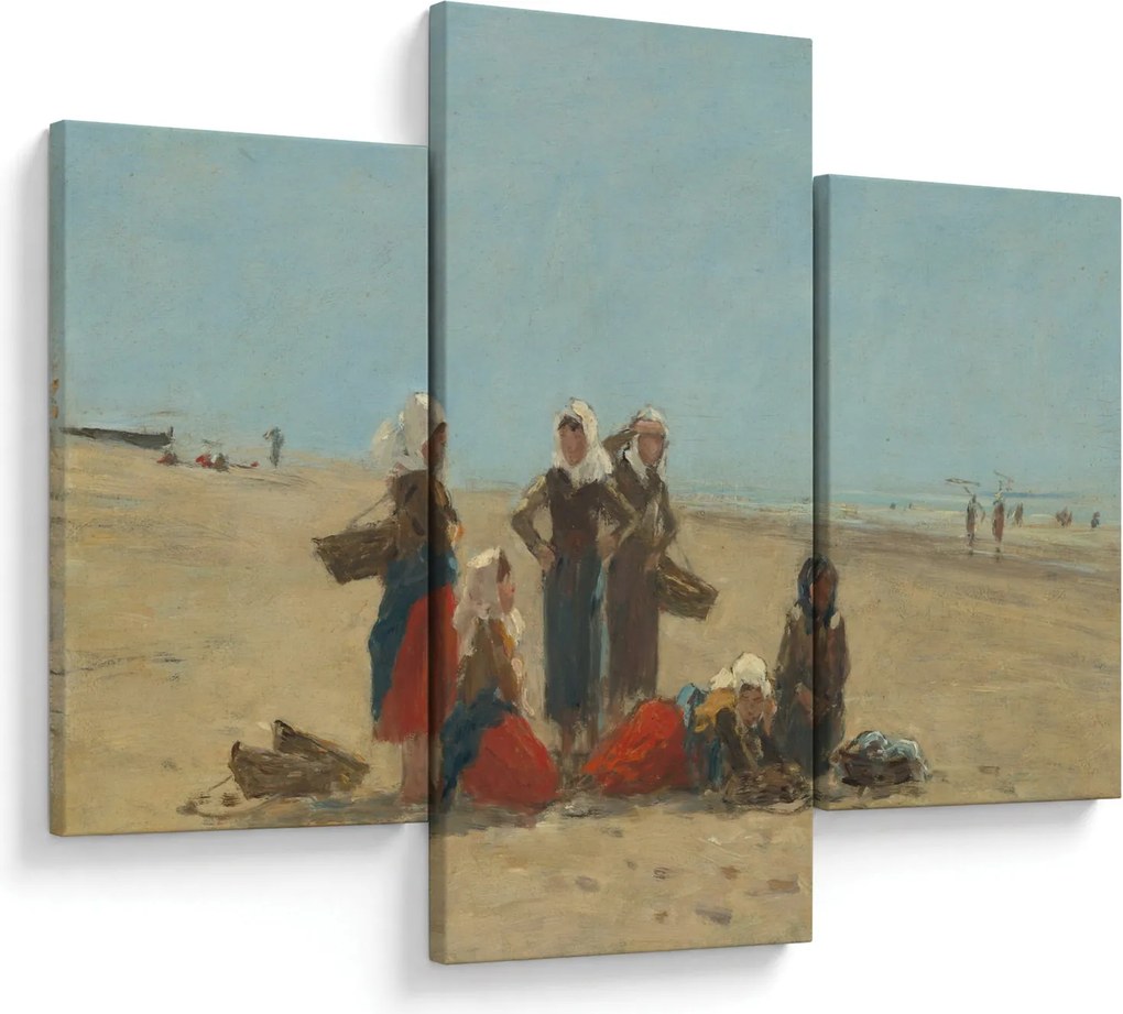 Kép - Eugène Boudin, Women on the Beach at Berck, reprodukciók (90x60 cm)