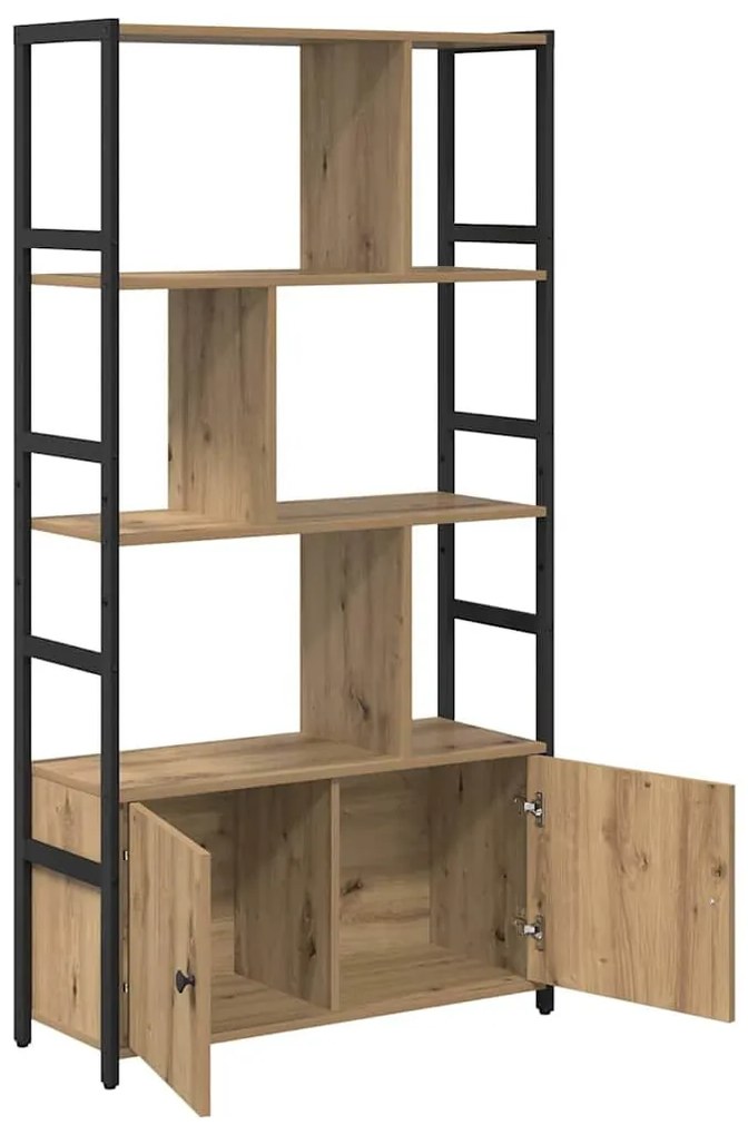 Könyvespolc kézműves tölgy 80 x 30 x 155.5 cm Faanyag