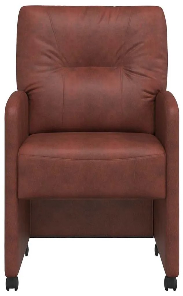 Kerekes Étkező Székek 2 pcs Fényes barna 57 x 67 x 95 cm Műbőr