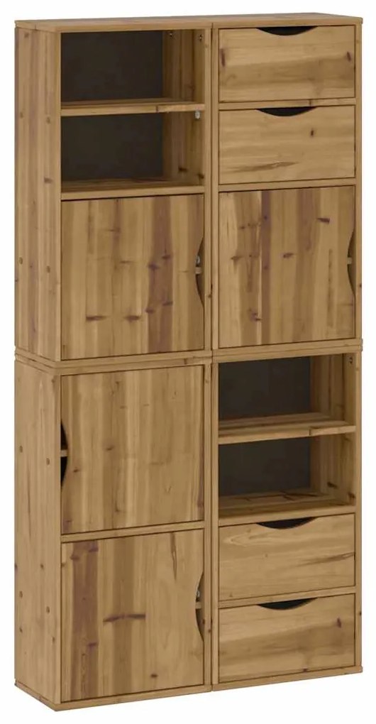 4 db tömörfa fenyőfa oldalsó szekrény ODDA 40x24x79 cm