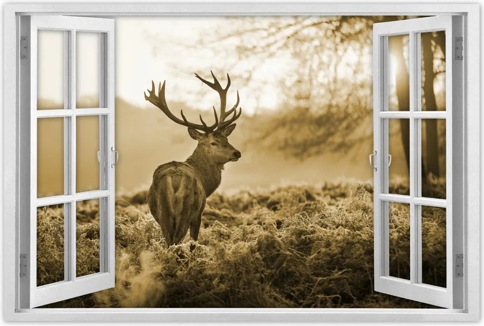 Poszterek 90x60 Szépia szarvas