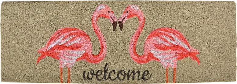 Flamingós lábtörlő kókuszrostból 75 x 25 cm