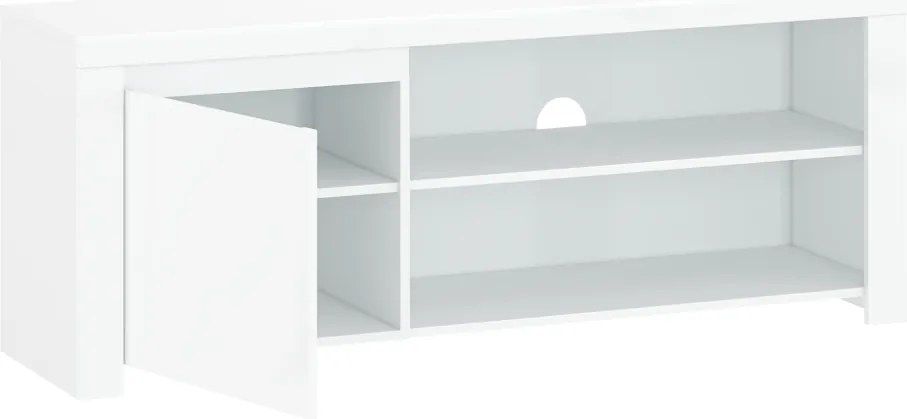 TV asztal 1D/160, fehér fényes, LINDY