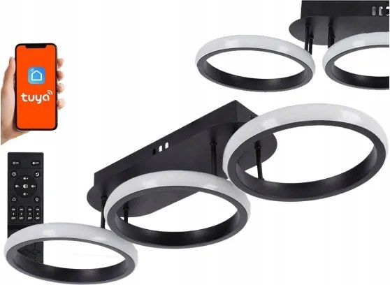 LED dimmelhető mennyezeti lámpa LED/30W/230V 3000-6500K fekete Wi-Fi Tuya + távirányító