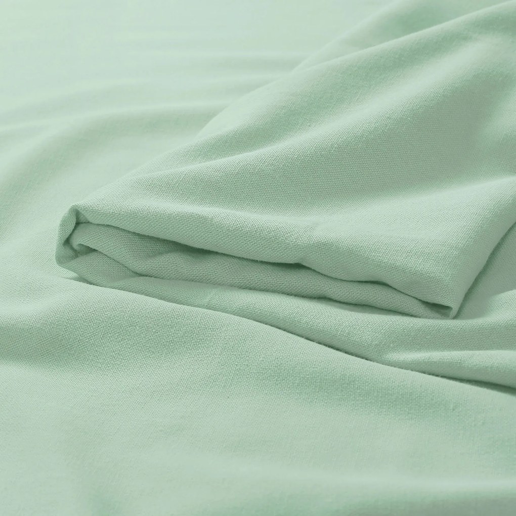 Goldea természetes lenvászon keverék - világos menta 300 cm