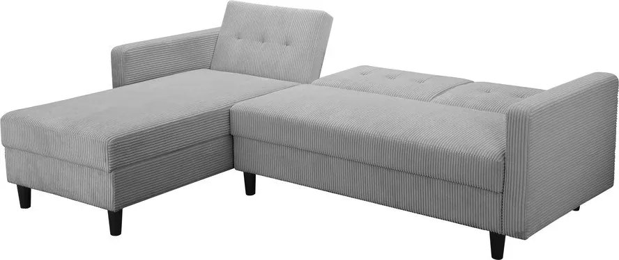 Világosszürke kordbársony kinyitható sarokkanapé Hartford – Støraa