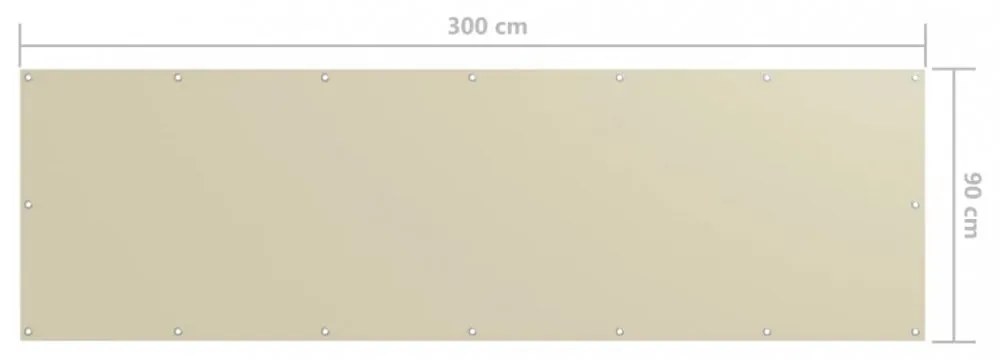 krémszínű oxford-szövet erkélynapellenző 90 x 300 cm