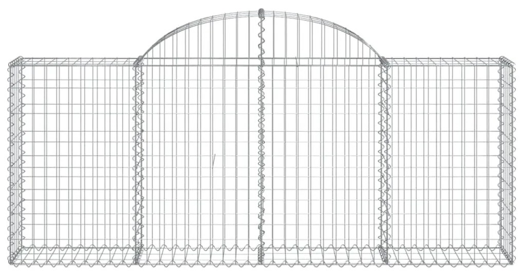 vidaXL 50 db íves horganyzott vas gabion kosár 200x30x80/100 cm