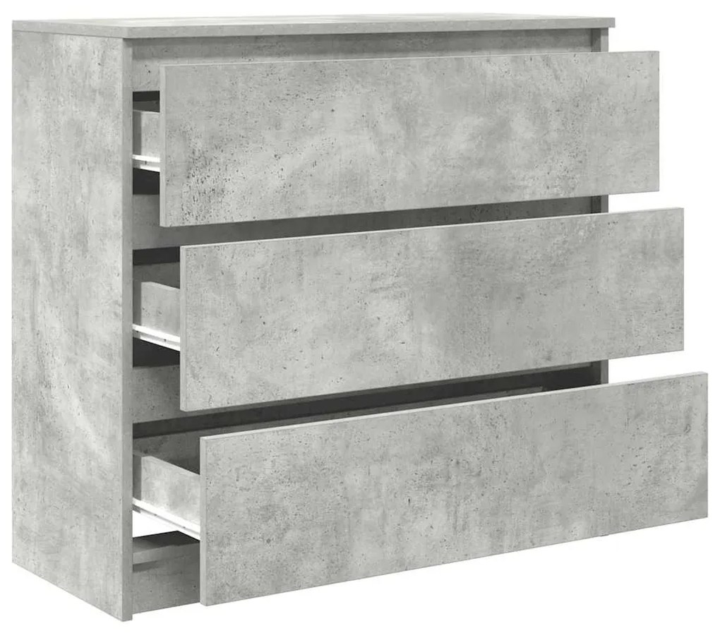 betonszürke szerelt fa tálalószekrény 80x35x76 cm
