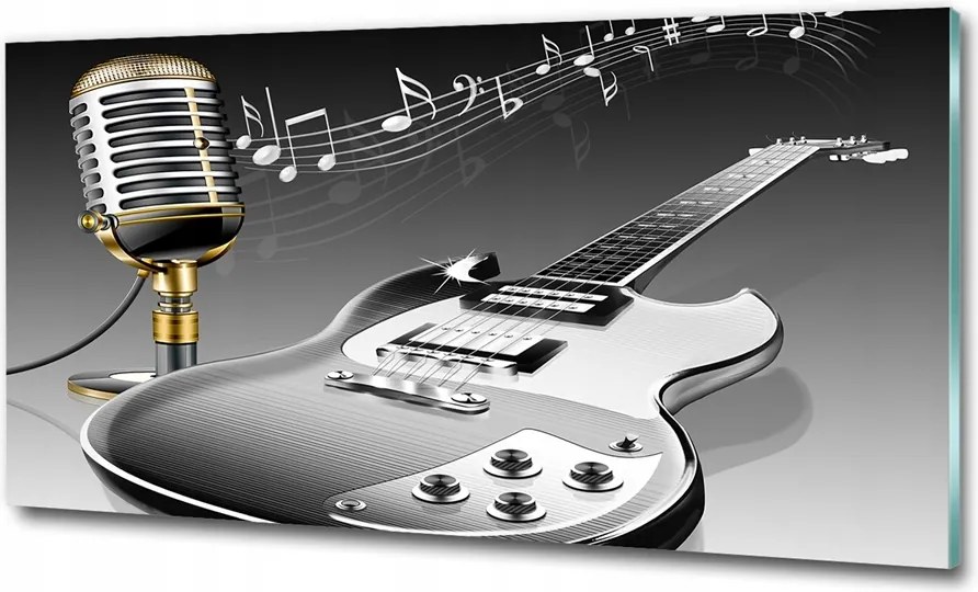 Fotótapéta falra edzett üveg Klarinét 125x50