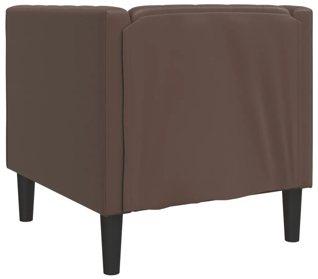 barna műbőr Chesterfield kanapéfotel