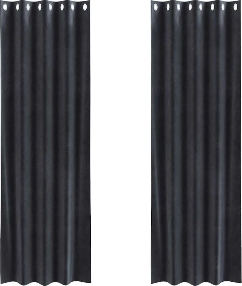 vidaXL Sötétítő függönyök 2 pcs Sötétszürke 140 x 225 cm Bársony