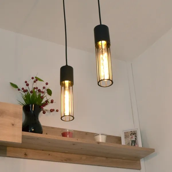 Csillár zsinóron MELODY 2xE27/15W/230V fekete