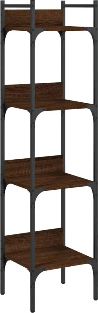 vidaXL 4 szintes barna tölgy szerelt fa könyvespolc 35 x 30 x 138,5 cm
