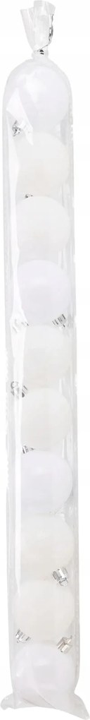 Fehér karácsonyi gömbök szett: fényes, matt és dombornyomott (10 db, 5 cm)