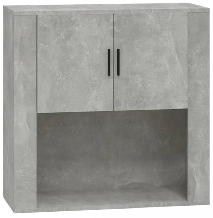 betonszürke szerelt fa faliszekrény 80 x 313 x 80 cm
