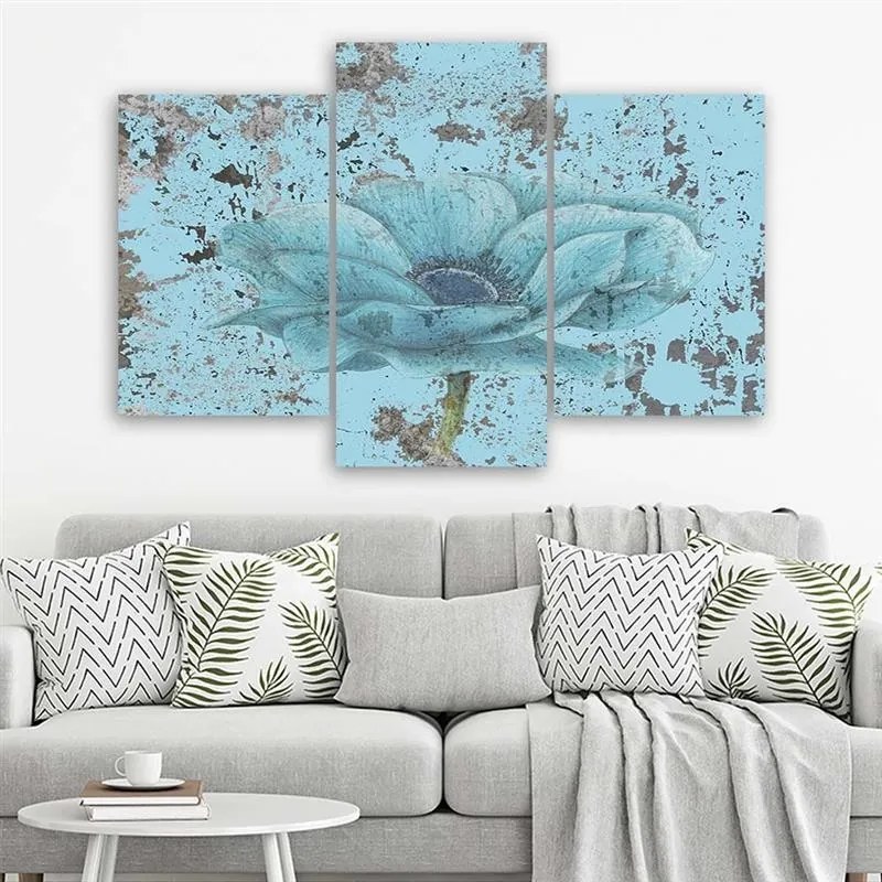 Gario Vászonkép Tengeri virág retro - 3 részes Méret: 150 x 100 cm