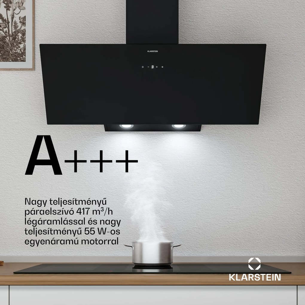 Klarstein Laurel ferde páraelszívó | elszívó és keringtető üzemmód | biztonsági üveg | 417m³/h | 90cm