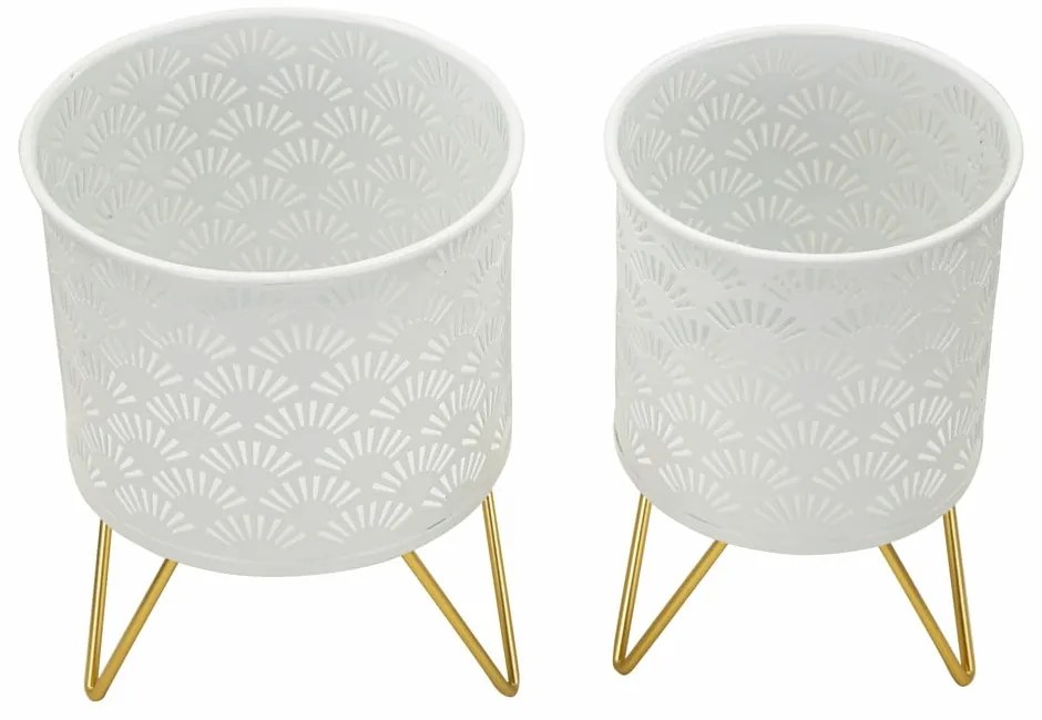 Fém virágtartó állvány szett 2 db-os ø 16 cm (magasság 20 cm) Carly – Mauro Ferretti