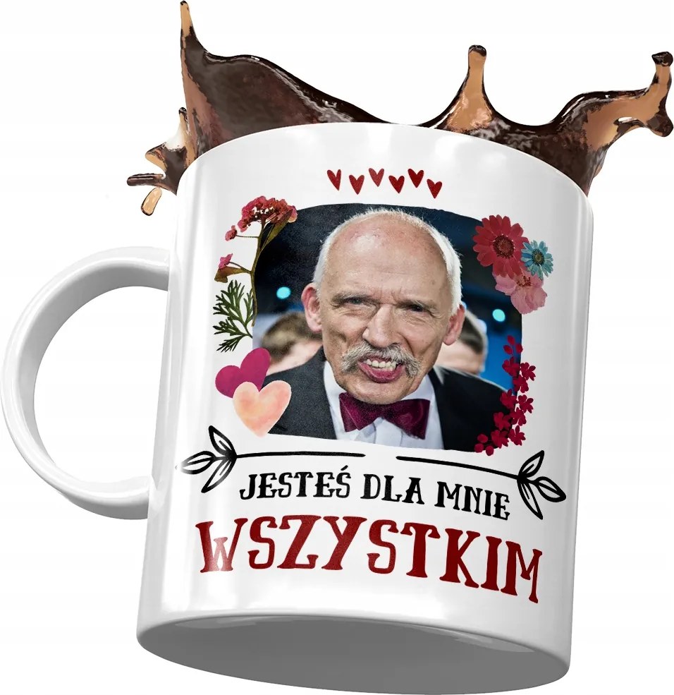 Bögre Janusz Corwin Mikke Politikusok Ajándék Nyomtatott Fotóval