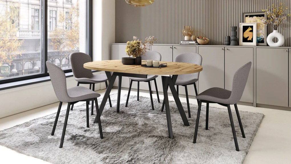 MAZZONI EXPORT FIORA Világosszürke Taupe (Basel 34 szövet) - MODERN LOFT KÁRPITOZOTT SZÉK NAPPALIBA/ÉTKEZŐBE