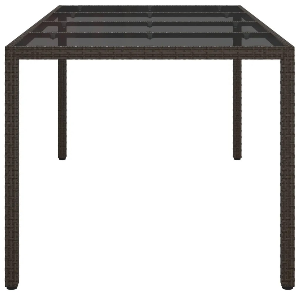 Kerti Étkezőasztal Barna 190x90x75 cm Poli Rattan