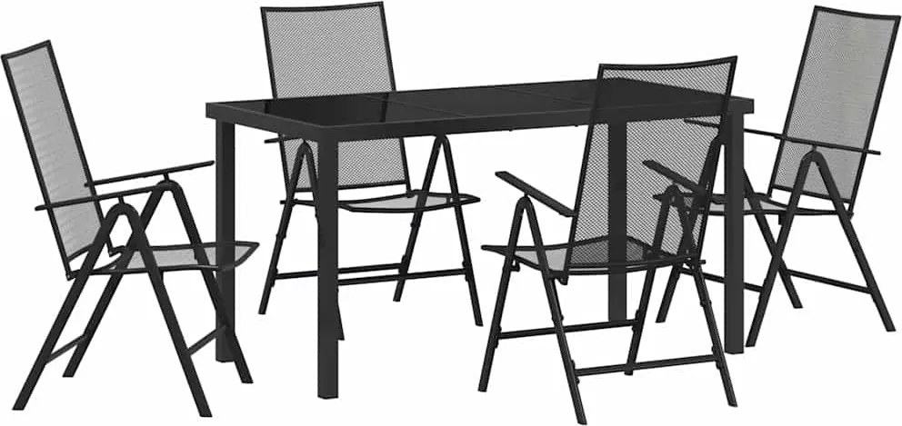 vidaXL Kert étkező szett 5 pcs Antracit Porszórt acél