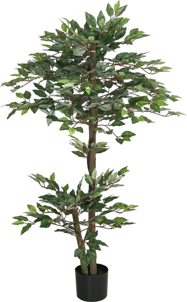 Outsunny 150 cm Mesterséges Ficusz Fa Dísznövény Cserépben Otthonra, nappalira, irodába Ø15x150 cm Zöld | Aosom