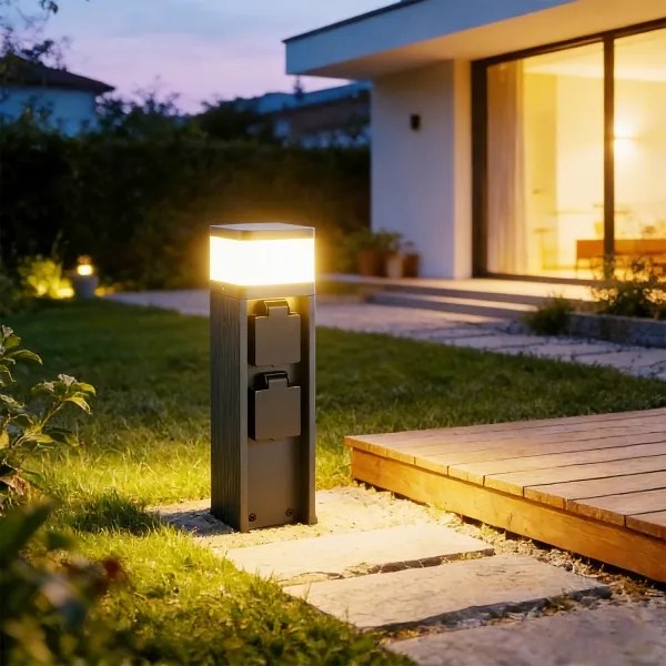 Brilagi -Kültéri lámpa 2 db SCHUKO aljzattal PILLAR 1xG9/11W/230V IP44 antracit