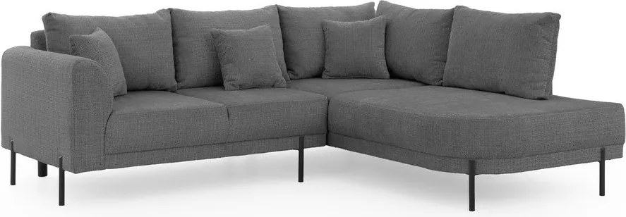 Sötétszürke zsenília sarokkanapé (jobb oldali-L alakú) Mauris – Ropez