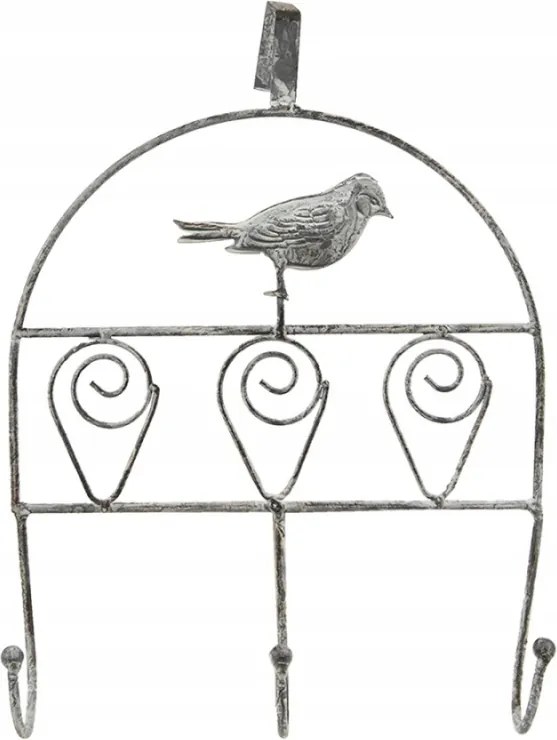 Fém ajtófogas 3 akasztóval 24x7x32 cm