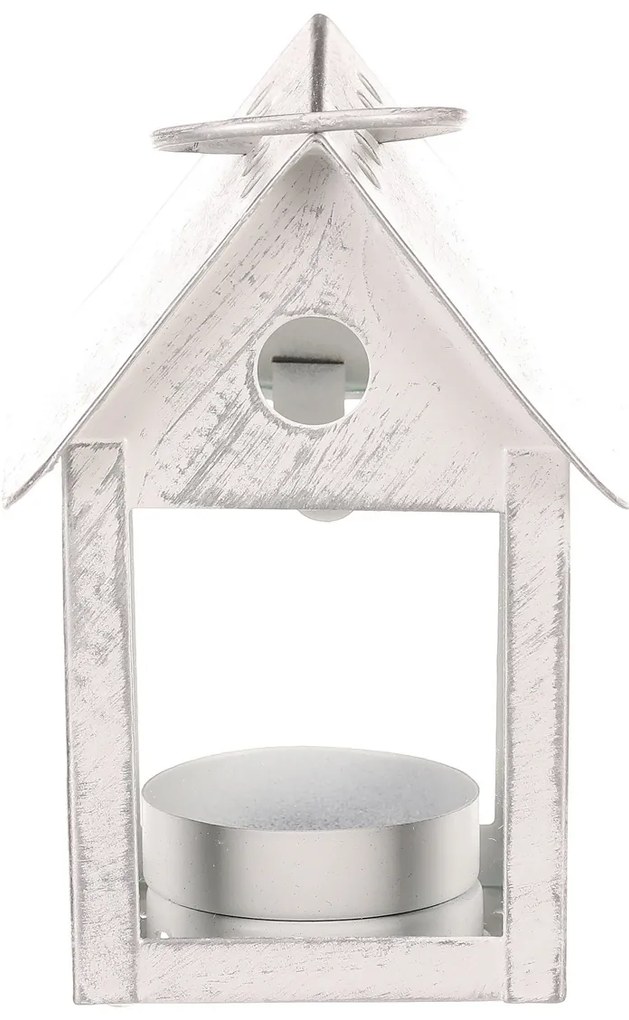 Fém lámpa Madárház, fehér, 11 cm