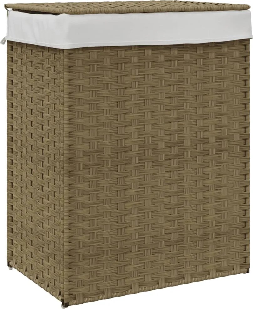 vidaXL polyrattan szennyeskosár fedéllel 46x33x60 cm