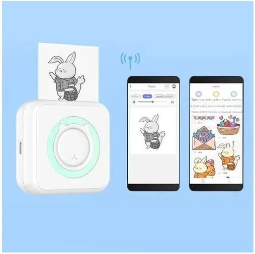 Hordozható akkumulátoros mini printer, intelligens nyomtató hőpapírral, bluetooth kapcsolattal TT-2004