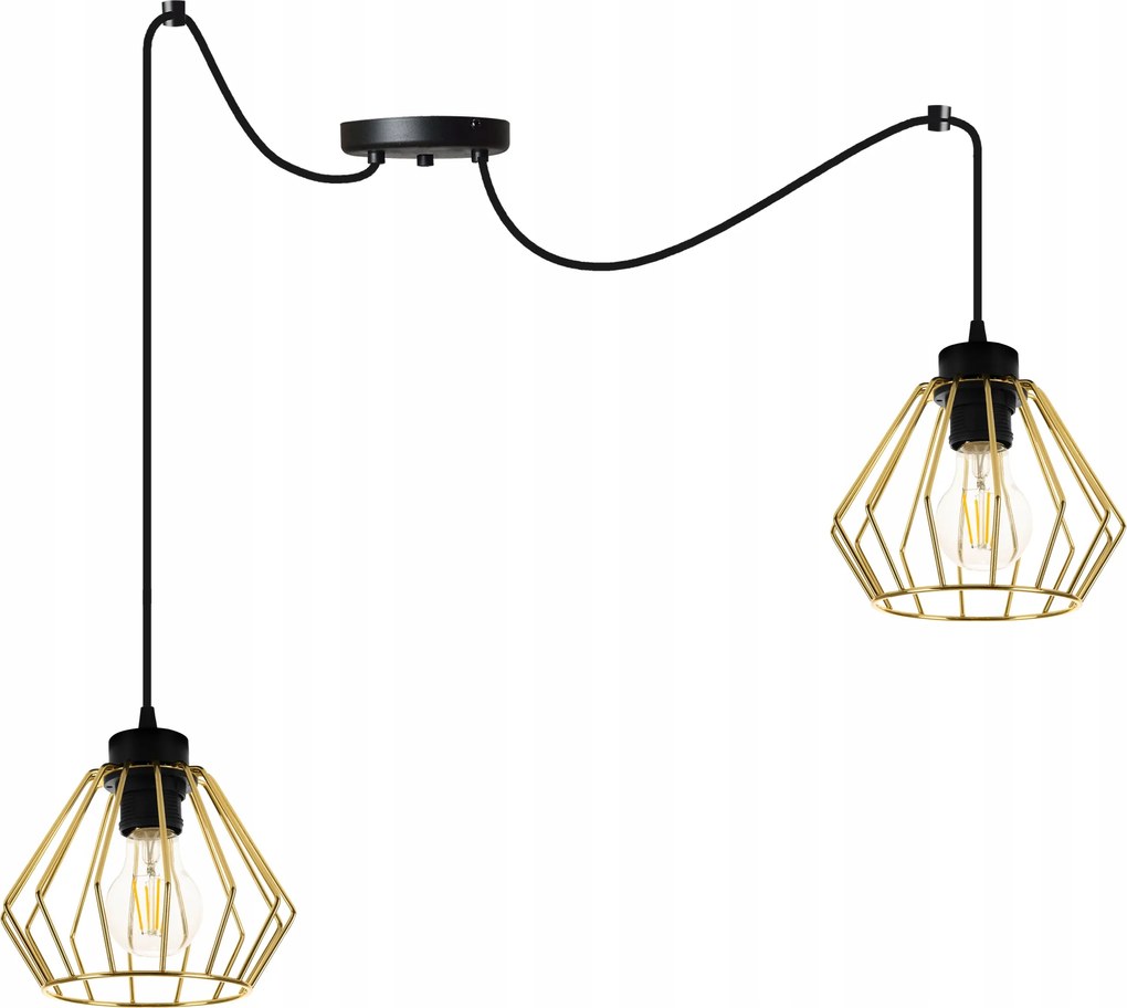 Mennyezeti Lámpa Lógó Csillár Pók Arany Fekete Dupla Loft Nappali