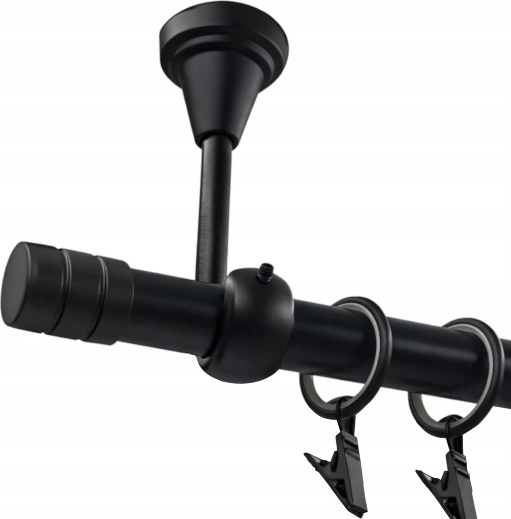 Függönykarnis Szimpla Mennyezeti Fém Fekete Matt Maró 19 mm 280 cm béka