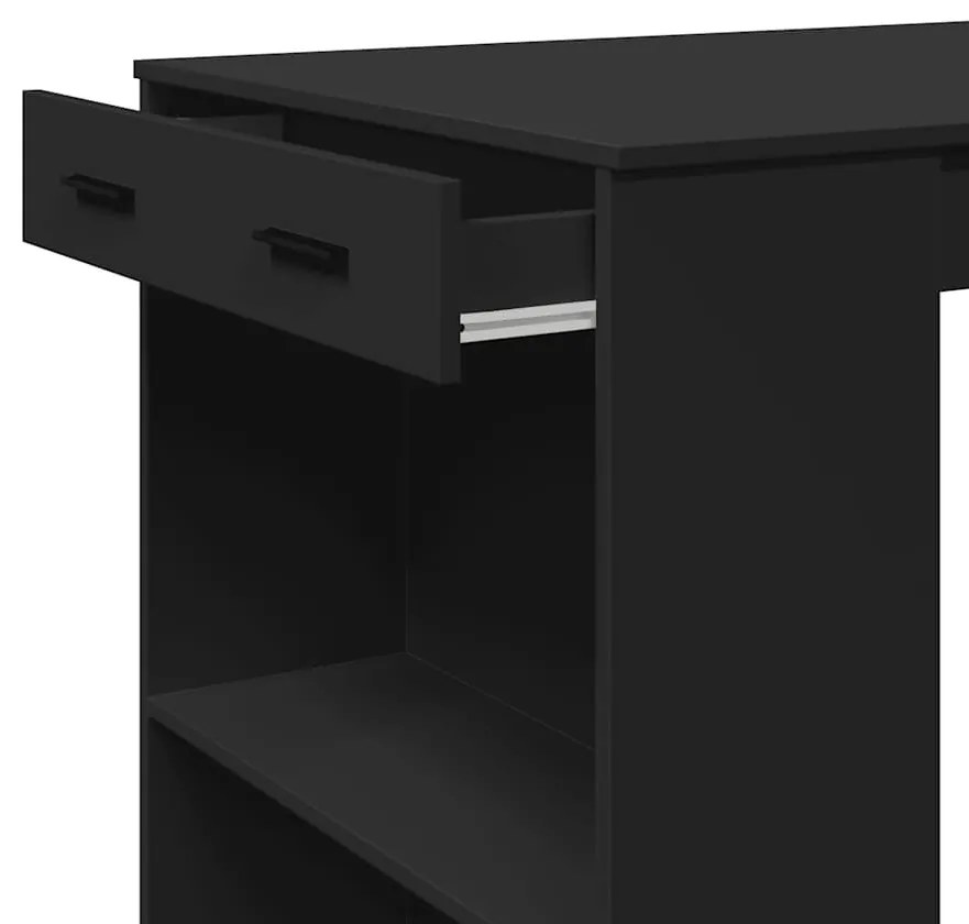 fekete szerelt fa bárasztal 102 x 70 x 103,5 cm