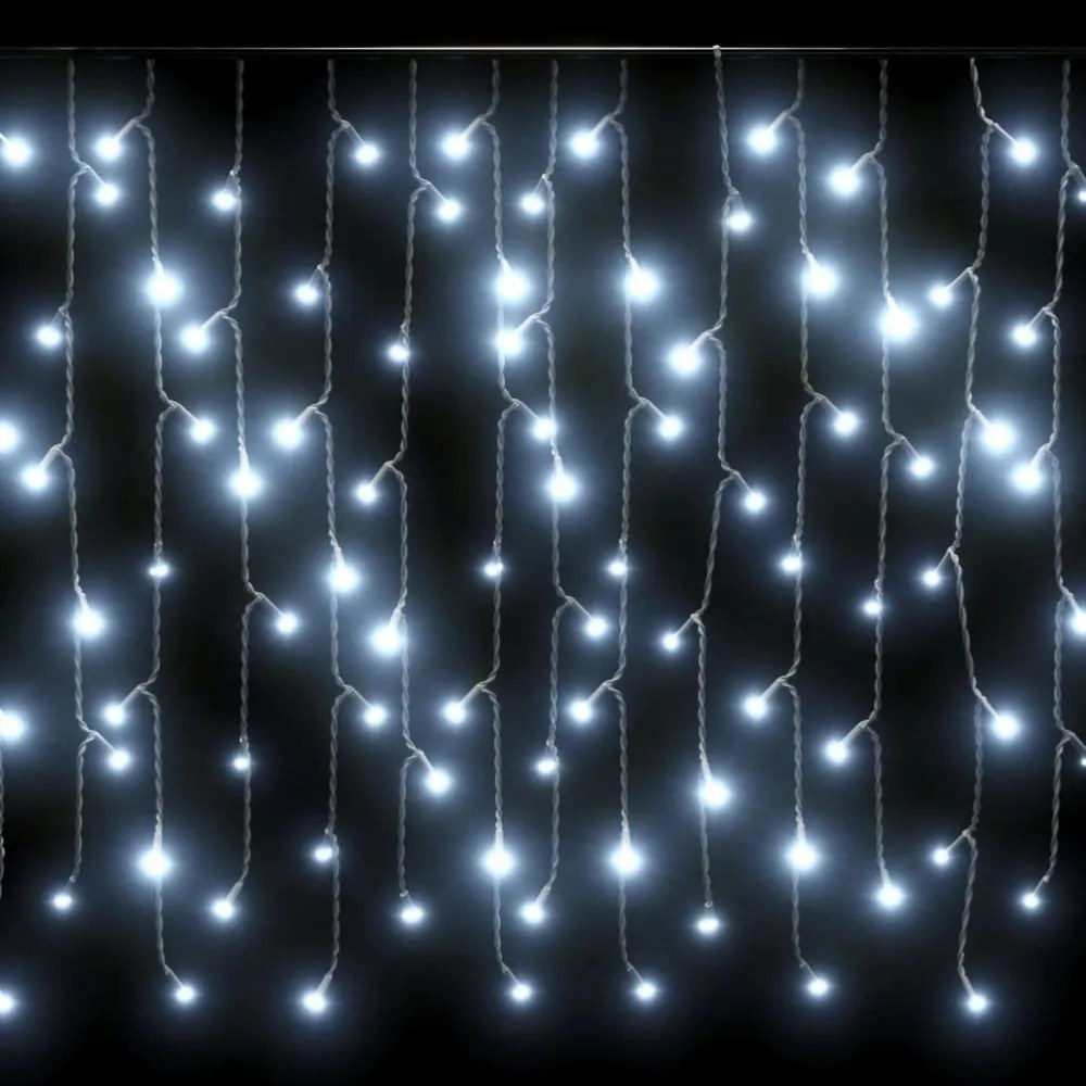 8 funkciós hideg fehér LED-es jégcsapfényfüggöny 10 m 400 LED