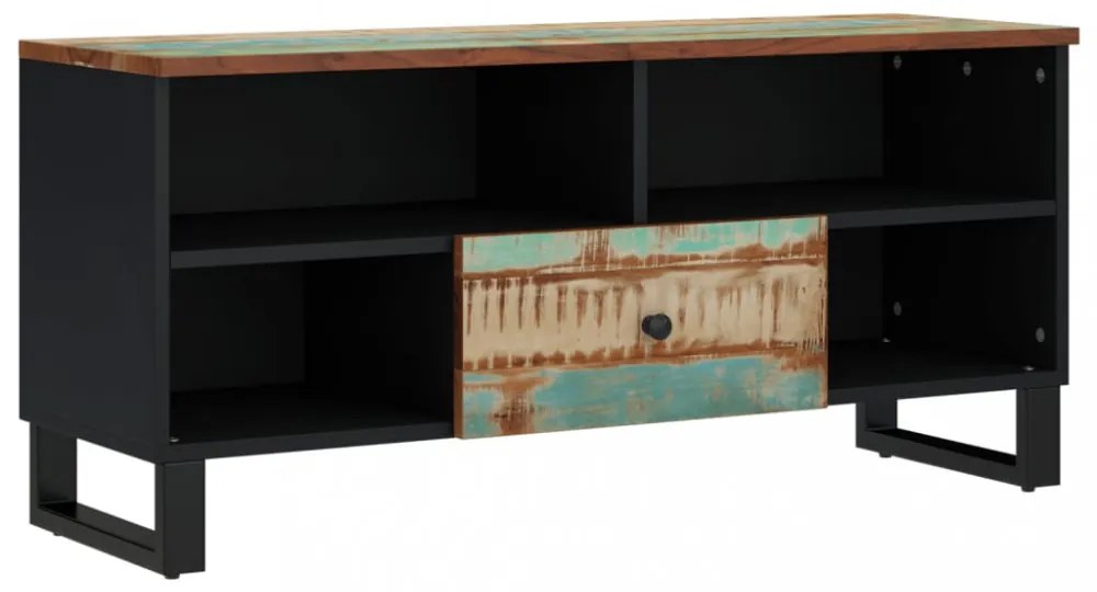 tömör újrahasznosított és szerelt fa TV-szekrény 100x33x46 cm