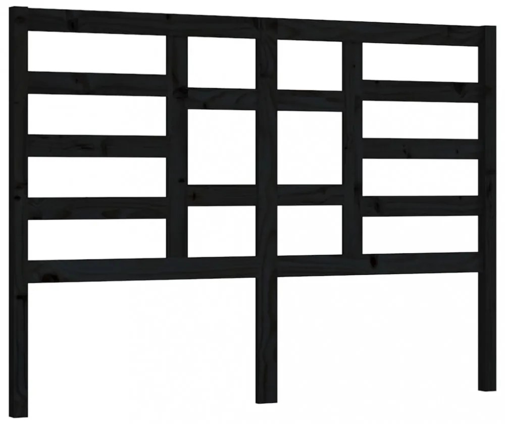 fekete tömör fenyőfa ágyfejtámla 166 x 4 x 104 cm