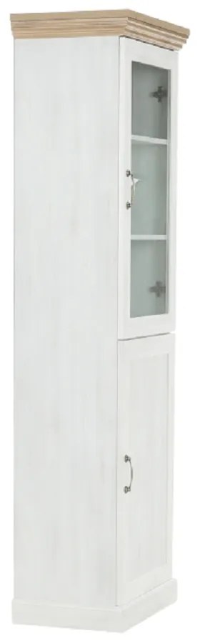 vitrines szekrény, északi sosna/vadtölgy, ROYAL W1D