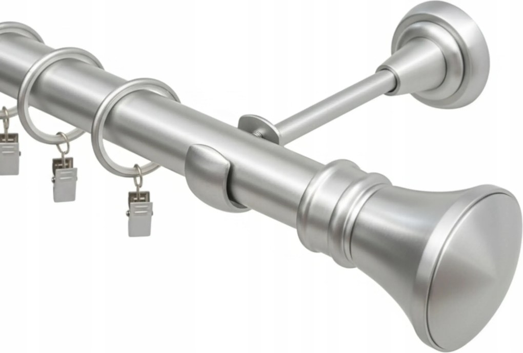 Függönykarnis Szimpla Fém Ezüst Szatén Függönykarnis 25 MM 180 CM