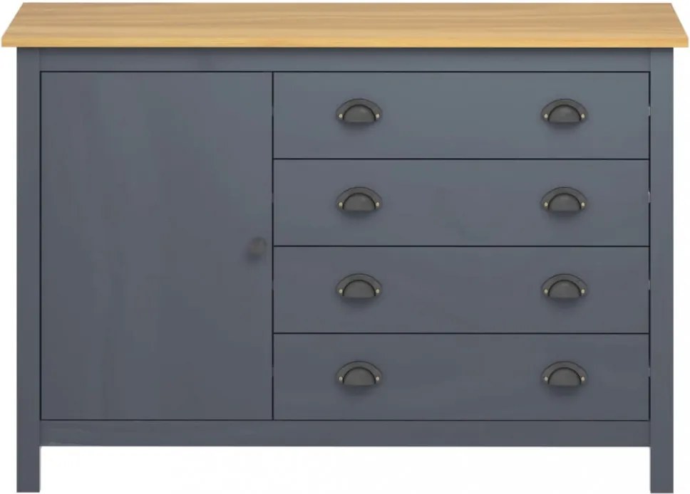 Hill range szürke tömör fenyőfa komód 120 x 40 x 80 cm