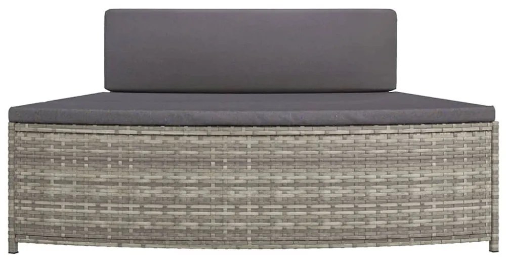 2 db szürke polyrattan pezsgőfürdő pad párnával