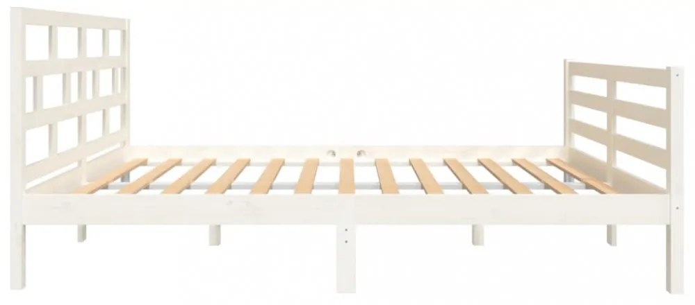 fehér tömör fenyőfa ágykeret 120x200 cm