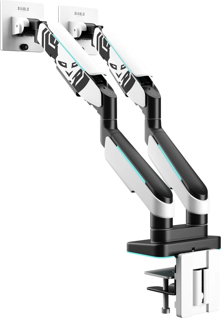 Dupla monitortartó 35" RGB fehér-fekete: Diablo X-Arm Dual
