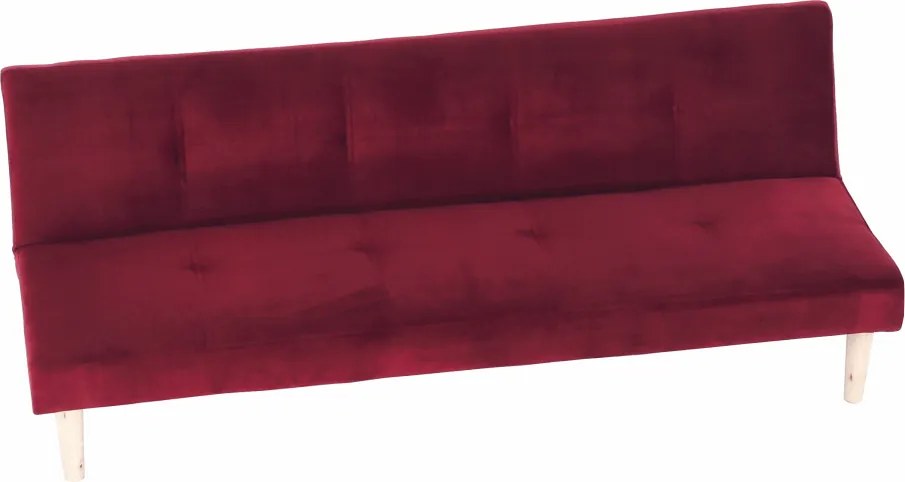 Kanapé széthúzhatós, bordó/tölgy, ALIDA